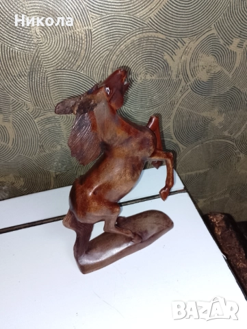 Дърворезбован орел-52см, рогове за вино с поставка, снимка 13 - Декорация за дома - 49700937