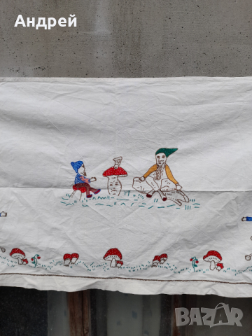 Старинен бродиран ковьор,покривка за стена #243, снимка 3 - Антикварни и старинни предмети - 44857746