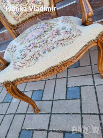 Френски бароков комплект с гобленова дамаска , снимка 10 - Дивани и мека мебел - 43560208