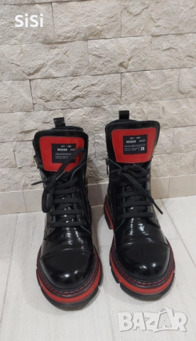 Боти от естествена кожа-лачена-37 номер, снимка 2 - Дамски боти - 52589811