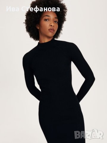 Черна класическа нова елегантна ежедневна еластична рокля рипс рипсена, снимка 11 - Рокли - 43379453