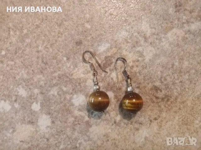 Обеци с камъни, снимка 7 - Обеци - 29243488