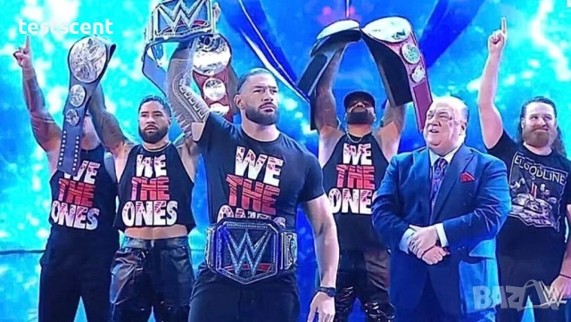 Мъжка тениска WWE The Bloodline We The Ones Tribal T-Shirt M Med в черно Black , снимка 4 - Тениски - 52184566