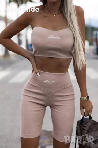 Дамски ежедневен комплект в бяло черно и пепел от рози, снимка 9 - Комплекти - 50892514