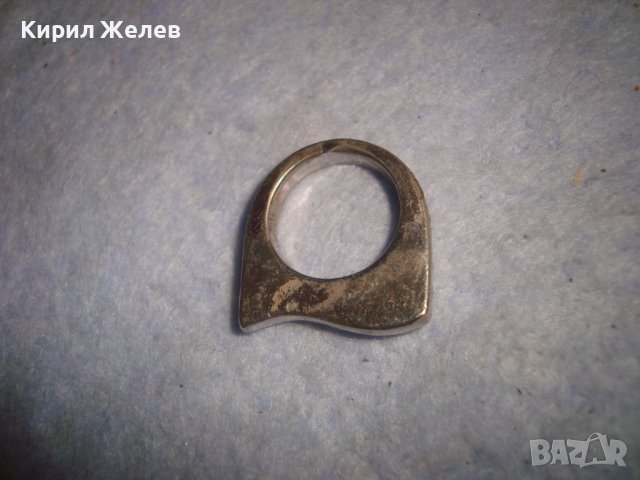 СТАР ПОСРЕБРЕН СТИЛЕН СТОМАНЕН АРТ ПРЪСТЕН МАЙСТОРСКА ИЗРАБОТКА НЕРЪЖДАЕМА СТОМАНА 27596 , снимка 5 - Пръстени - 37488896