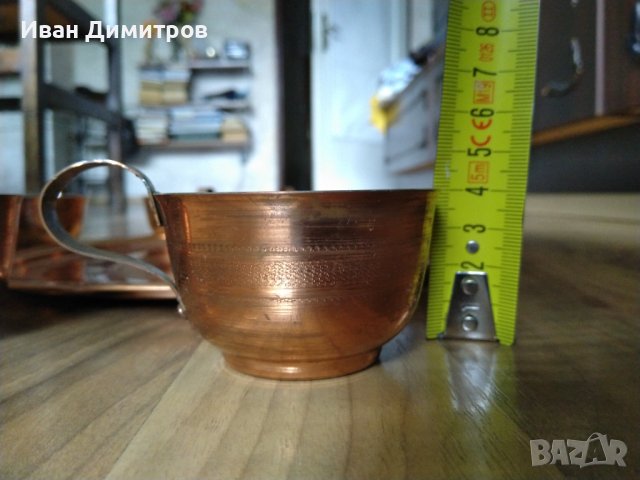 Старинен сервиз от кована мед/Antique set of wrought copper, снимка 6 - Антикварни и старинни предмети - 36691097