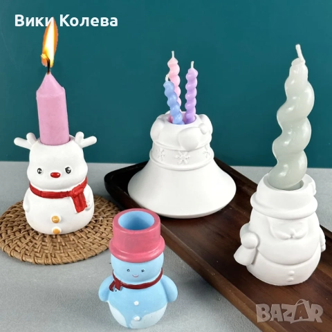 Силиконова Форма за Отливане на Снежен Човек - Идеален за Свещник , снимка 2 - Форми - 52825530