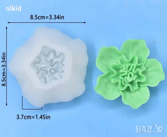 3D Азалия цвете силиконов молд форма фондан шоколад гипс сапун смола свещ декор, снимка 2 - Форми - 49853027
