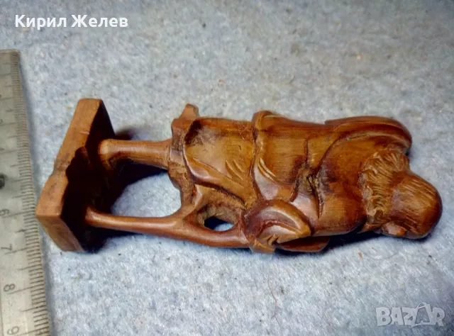 Стара АФРИКАНСКА ДЪРВЕНА ФИГУРКА СТАТУЕТКА от ПЪСТЪР АБАНОС Ръчна МАЙСТОРСКА РАБОТА ДЪРВОРЕЗБА 47613, снимка 13 - Колекции - 47685705
