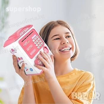 ПРОМО! Детска Касичка Сейф за Банкноти и Монети с Парола и Пръстов Отпечатък, снимка 8 - Други - 52424297