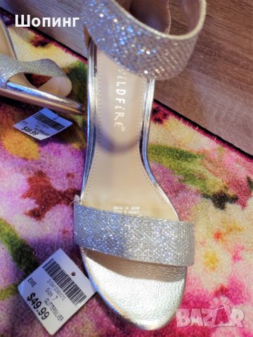 Сребристи маркови сандали - н.38, снимка 6 - Дамски обувки на ток - 34630829