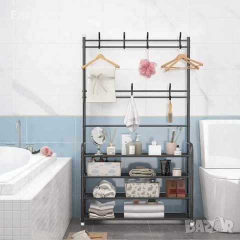 Закачалка за дрехи в коридора с рафтове за обувки, снимка 2 - Етажерки - 43165483