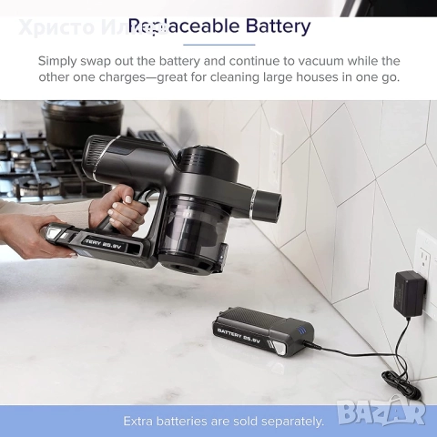 Вертикална прахосмукачка Levoit VortexIQ 40 Flex Безжична, снимка 13 - Прахосмукачки - 52195918