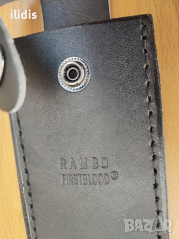Лазерно заточен огромен нож Рамбо RAMBO First Blood II с кожена кания,  и комплект за оцеляване , снимка 3 - Ножове - 37909979