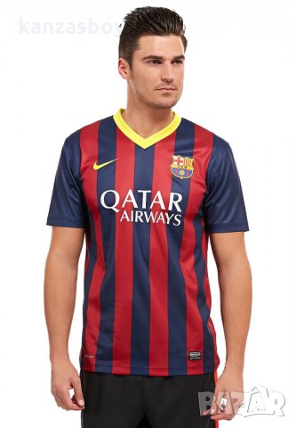 Nike Barcelona Mens SS Home Shirt - страхотна футболна тениска КАТО НОВА, снимка 1 - Тениски - 32635620