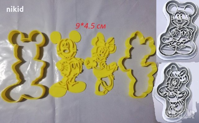 Мики Маус Мини Маус Високи Пластмасов резец форма за тесто фондан украса декор