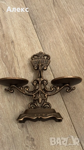 Чугунена масивна средна везна–1.36кг, снимка 2 - Антикварни и старинни предмети - 53305337