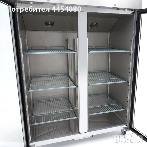 Професионален хладилен шкаф със стъклени врати – 1200 л, снимка 3 - Хладилни витрини и фризери - 53378493