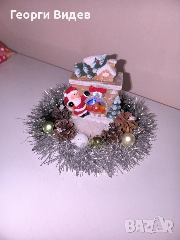 коледна светеща керамична камина