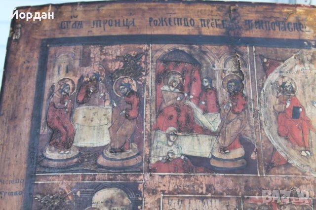 Руска празнична икона, снимка 2 - Антикварни и старинни предмети - 50772400