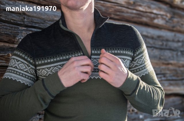 Aclima DesignWool Marius Mock Neck Shirt Men's (L) мъжки пуловер мерино 100% Merino Wool, снимка 3 - Спортни дрехи, екипи - 43249101