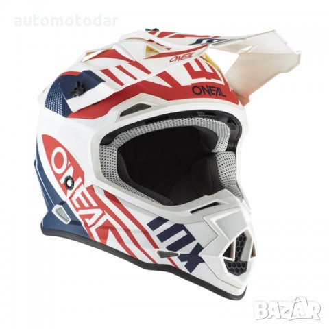 Каска O'NEAL 2SERIES SPYDE 2.0 WHITE/BLUE/RED, снимка 3 - Аксесоари и консумативи - 24273412