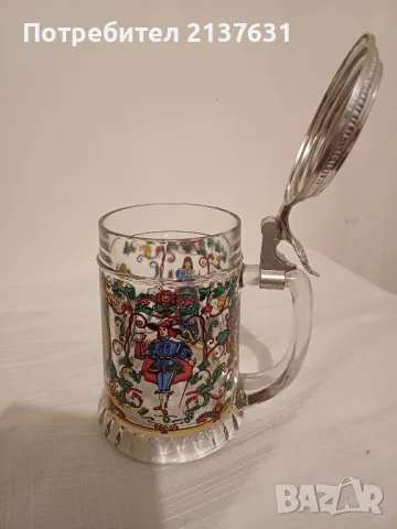 НОВА ! НЕМСКА СТЪКЛЕНА ХАЛБА за БИРА с КАПАК , снимка 3 - Антикварни и старинни предмети - 47872261