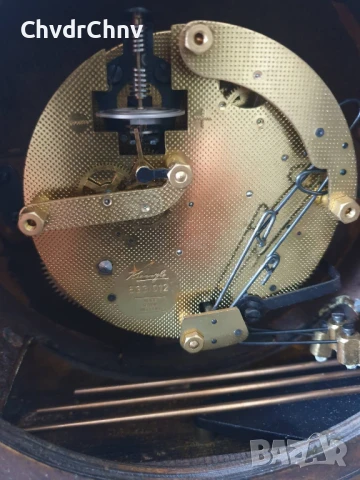 Малък стар немски дървен каминен часовник Junghans/шпиндел-40см/Юнгханс 1950-те, снимка 7 - Антикварни и старинни предмети - 51131454