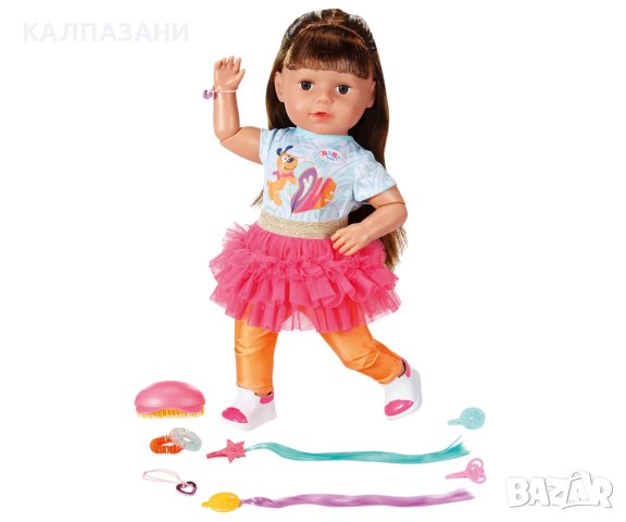 BABY Born - Кукла с кестенява коса и аксесоари Sister Style&Play, 43 см Zapf Creation 833025, снимка 3 - Кукли - 42975874