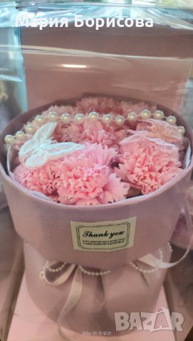 Букет от сапунени цветя, снимка 6 - Романтични подаръци - 44070486