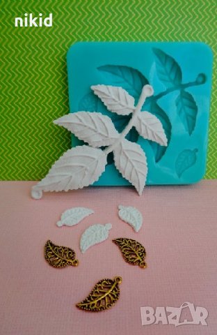 клонче листа роза силиконов молд форма декорация украса фондан