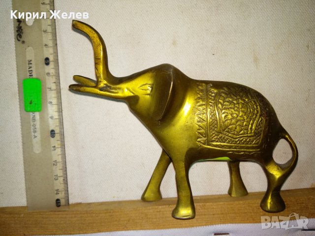 СИМПАТИЧНА КЪСМЕТЛИЙСКА ДЕКОРАТИВНА ОРНАМЕНТИРАНА МЕСИНГОВА ФИГУРКА СЛОНЧЕ 42696, снимка 7 - Статуетки - 43876664