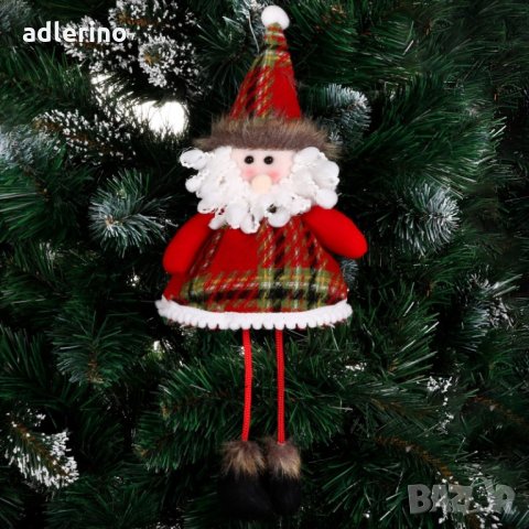 Висящ Дядо Коледа, висулка за елха, 40 см, червен, висулка, Коледна декорация, снимка 5 - Декорация за дома - 34534234