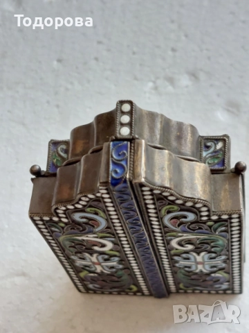 Лот сребърни икони,Царска Русия''сребърна,сребро 84 икона св.Николай Чудотворец/гилеше емайл, снимка 13 - Икони - 51951215