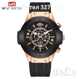 VA VA VOOM 2024 Кварцов водоустойчив часовник,Японски механизъм,силиконова каишка,календар