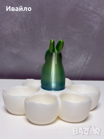 Поставка за яйца на великденско зайче.Великденска украса , снимка 2 - Декорация за дома - 53589280