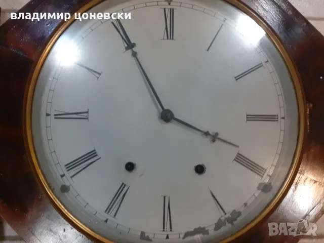 Стар рядък американски стенен часовник с гонг, снимка 9 - Колекции - 39444677