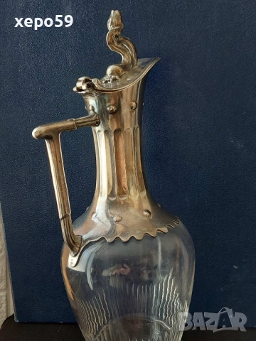 WMF-кана за вино,кристал и посребрен метал 1900г.вместимост 1200мл., 600 лв, снимка 8 - Аксесоари за кухня - 52273013