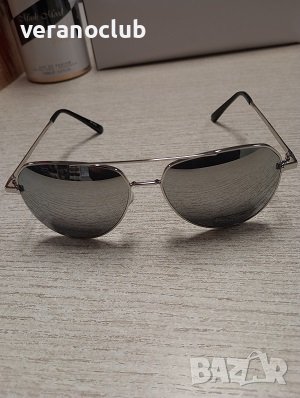 Слънчеви очила Авиатор Сребърни огледални, снимка 6 - Слънчеви и диоптрични очила - 44081914