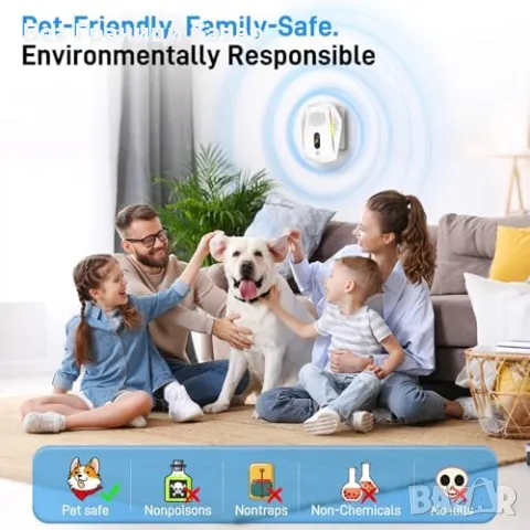 Нов Ултразвуков Уред Против Вредители 4 броя, 3 Режима против Мишки, Насекоми, Хлебарки, снимка 5 - Други стоки за дома - 50285890