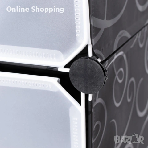 Черен модулен шкаф за обувки - функционалност и красив дизайн в едно, снимка 7 - Шкафове - 53345054