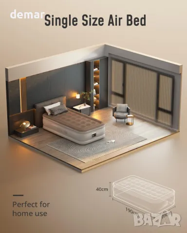 Airefina надуваемо легло надуваем матрак с вградена помпа.Размери: 190 × 99 × 40 см., снимка 2 - Спални и легла - 49823104