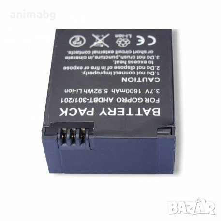 ANIMABG Батерия модел AHDBT-301/201 за спортна екшън камера за дрон на GoPro с капацитет 1600mAh 3.7, снимка 5 - Батерии, зарядни - 44063484