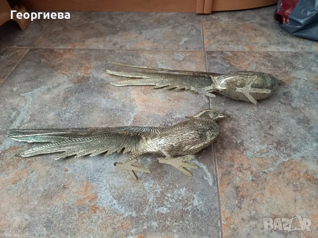 Два калаени пауна., снимка 4 - Статуетки - 44131626