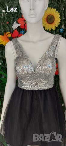 официална обемна рокля обсипана с пайети, снимка 3 - Рокли - 43501319