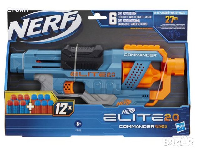 Бластер с мишена и стрели  NERF Elite 2.0 Commander RD 6 - Hasbro, снимка 2 - Други - 43071227