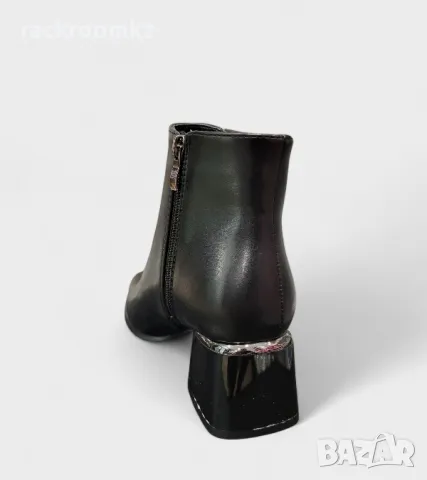 Елегантни дамски боти на квадратен ток модел: W588001 black, снимка 3 - Дамски боти - 48310179