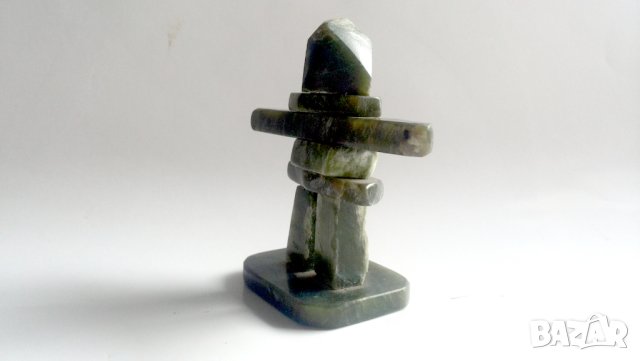 Инукшук инуитска ръчна  статуя  от нефрит, снимка 5 - Други ценни предмети - 43698635