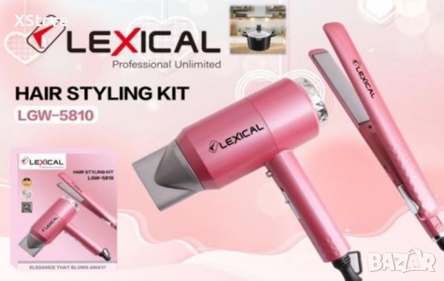 Комплект сешоар + преса за коса LEXICAL LGW-5810 – Перфектният дует за безупречен стайлинг, снимка 5 - Сешоари - 52593915