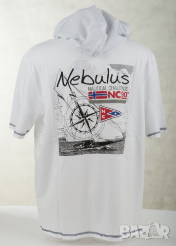 Бяла памучна мъжка спортна блуза Nebulus - 2XL, снимка 3 - Спортни дрехи, екипи - 43116557